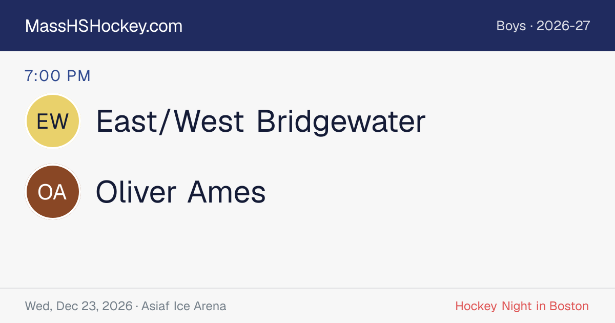 East/West Bridgewater at Oliver Ames score card