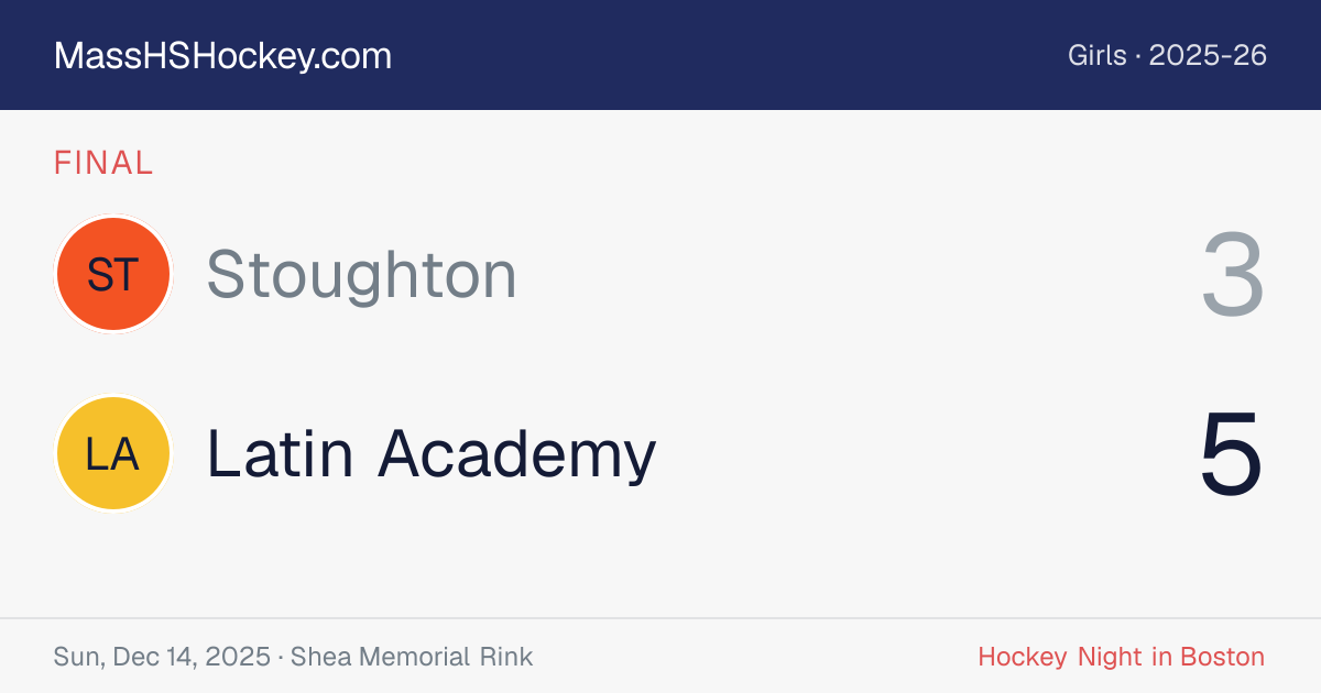 Stoughton at Latin Academy score card