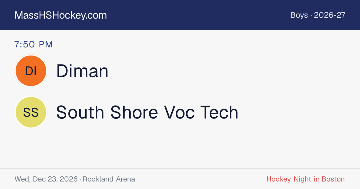 Diman at South Shore Voc Tech score card