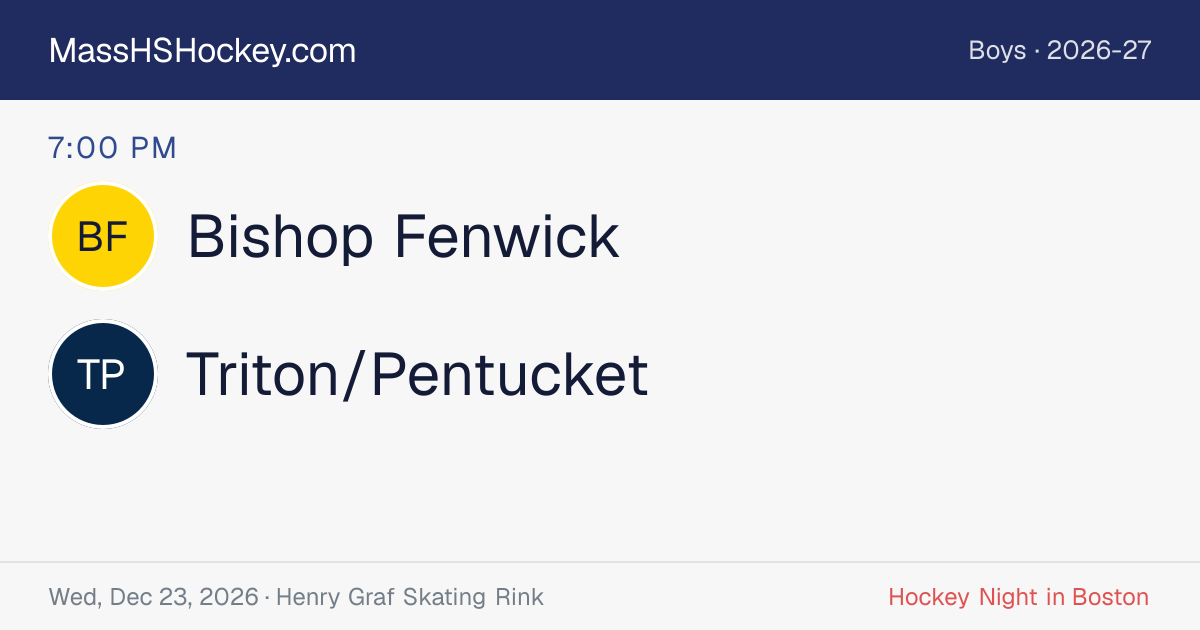 Bishop Fenwick at Triton/Pentucket score card