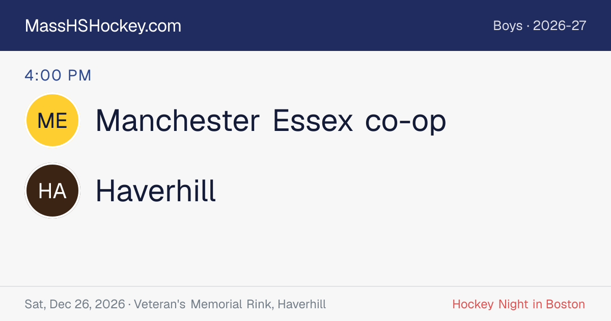 Manchester Essex co-op at Haverhill score card