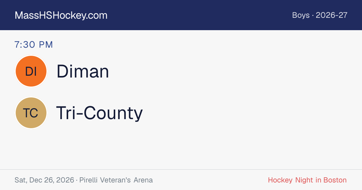 Diman at Tri-County score card