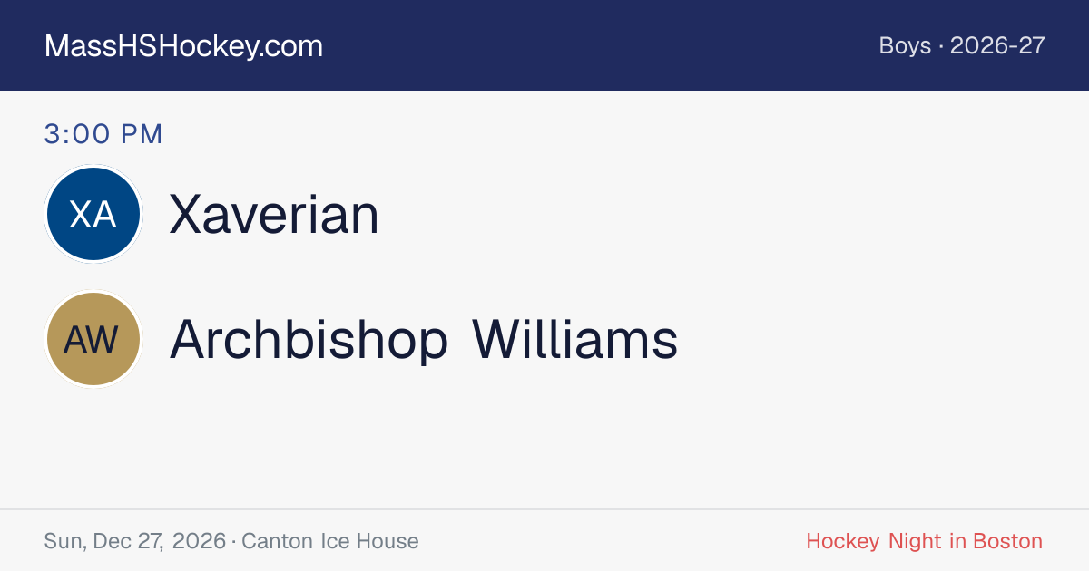 Xaverian at Archbishop Williams score card