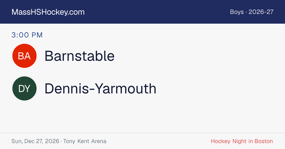 Barnstable at Dennis-Yarmouth score card