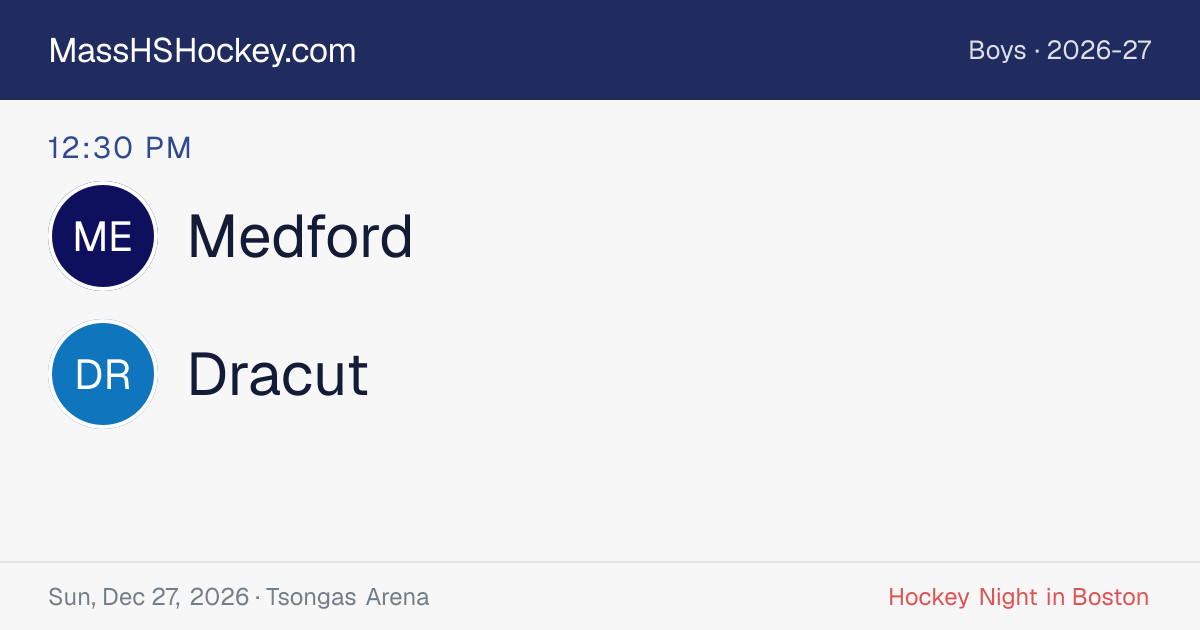 Medford at Dracut score card