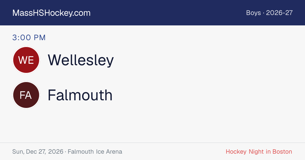 Wellesley at Falmouth score card