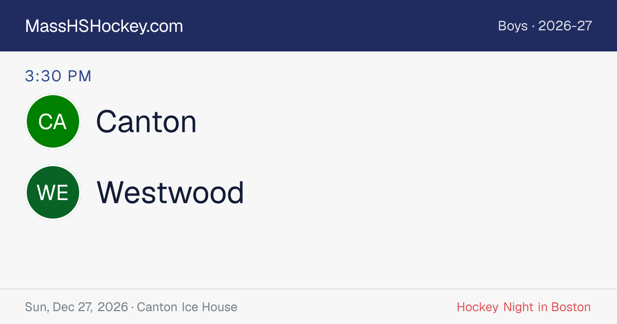 Canton at Westwood score card