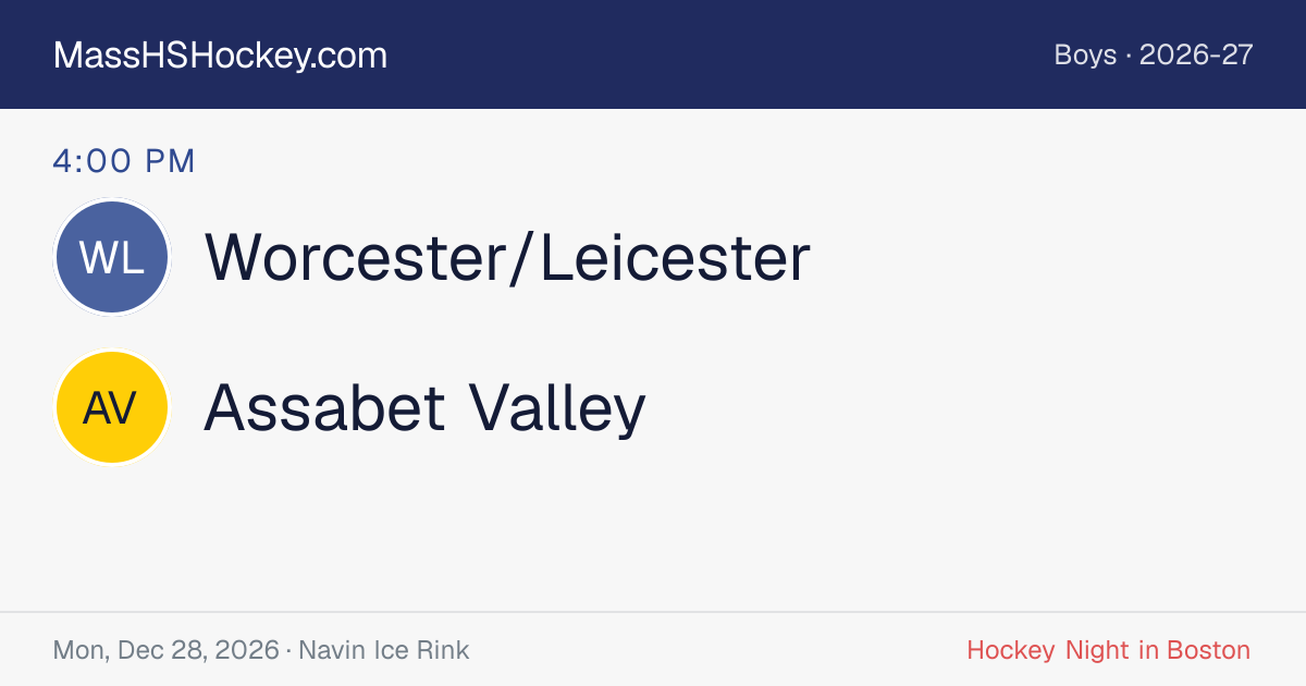 Worcester/Leicester at Assabet Valley score card