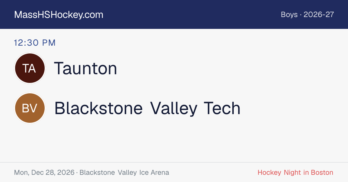 Taunton at Blackstone Valley Tech score card