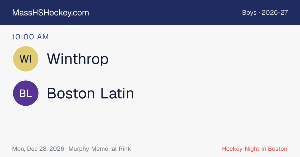 Winthrop at Boston Latin score card