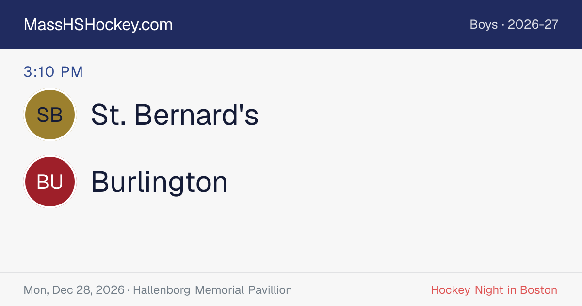 St. Bernard's at Burlington score card