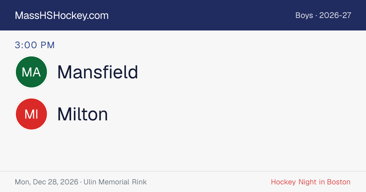 Mansfield at Milton score card