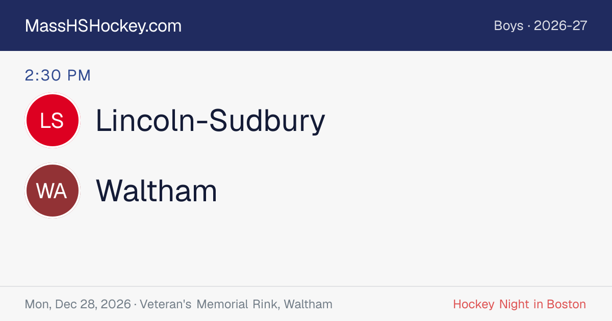 Lincoln-Sudbury at Waltham score card