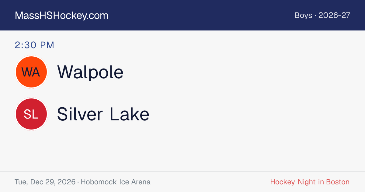 Walpole at Silver Lake score card