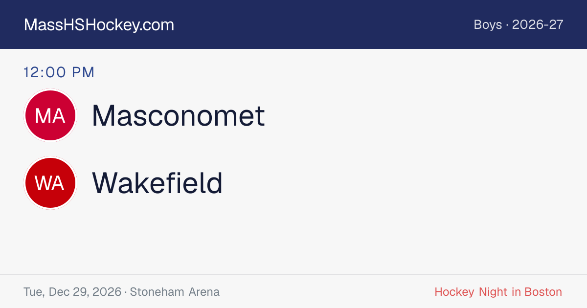 Masconomet at Wakefield score card