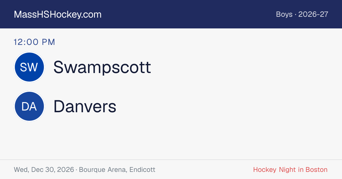 Swampscott at Danvers score card