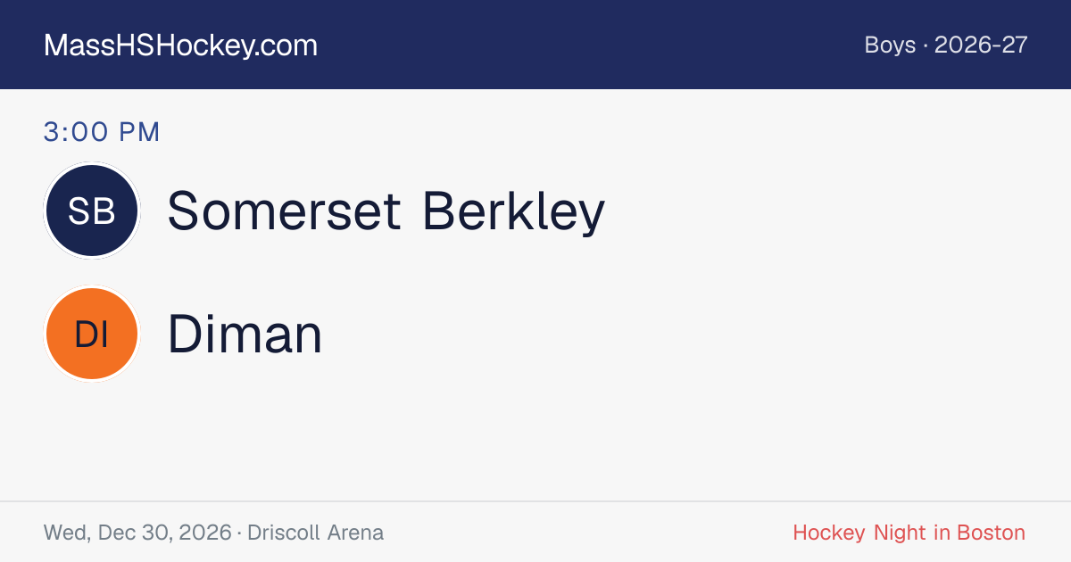 Somerset Berkley at Diman score card