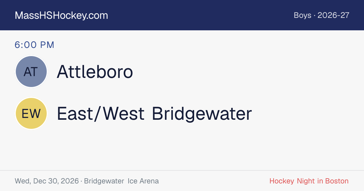 Attleboro at East/West Bridgewater score card