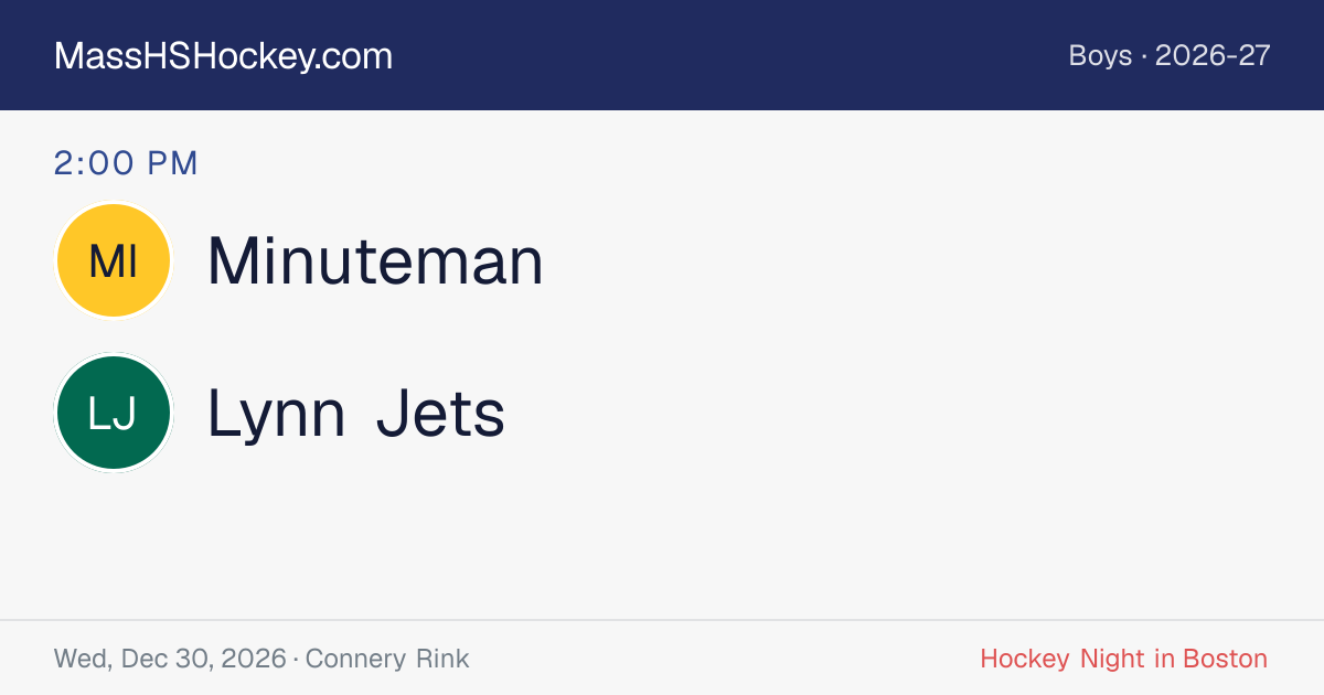 Minuteman at Lynn Jets score card