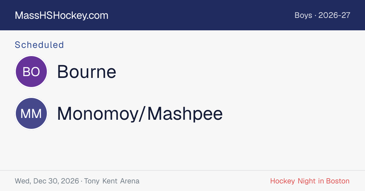 Bourne at Monomoy/Mashpee score card