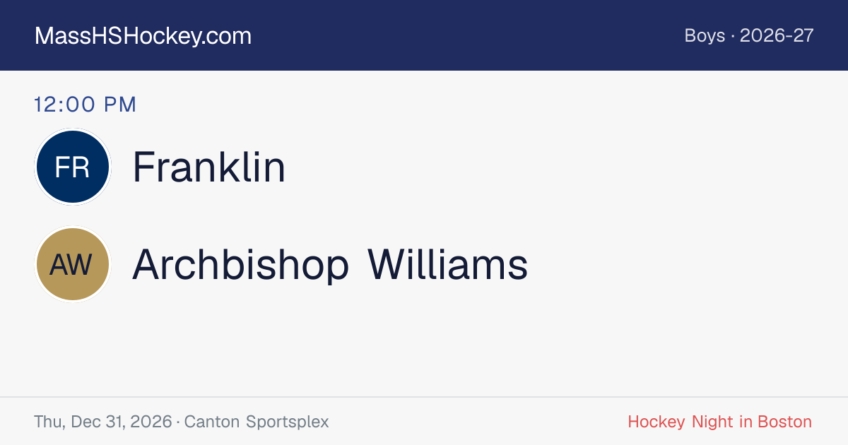 Franklin at Archbishop Williams score card