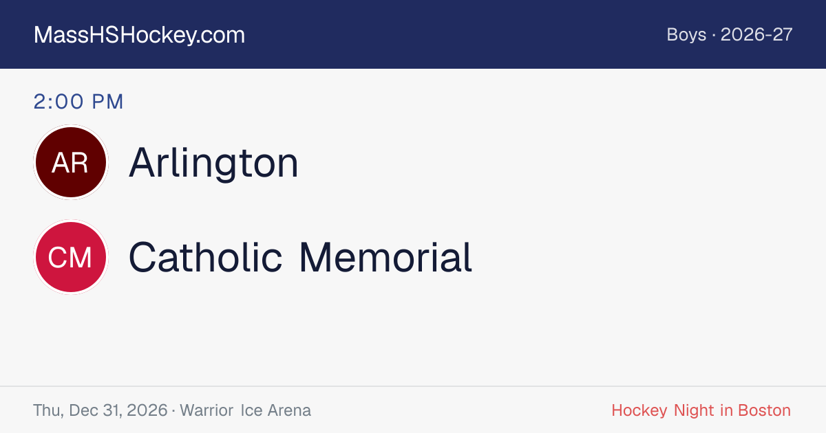Arlington at Catholic Memorial score card
