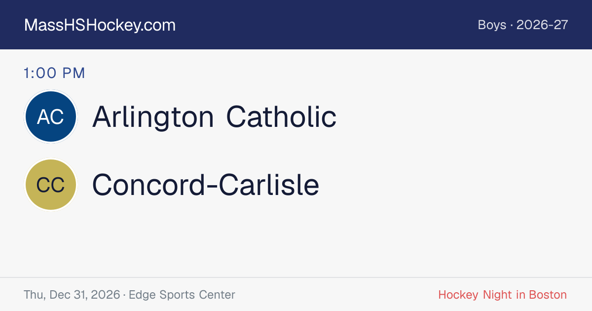 Arlington Catholic at Concord-Carlisle score card