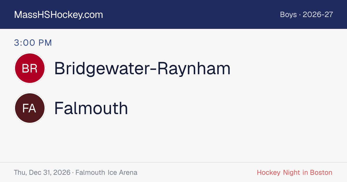 Bridgewater-Raynham at Falmouth score card