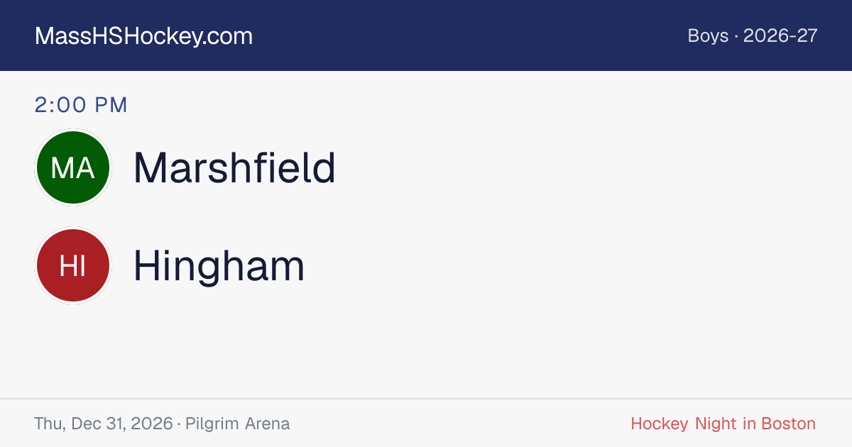 Marshfield at Hingham score card