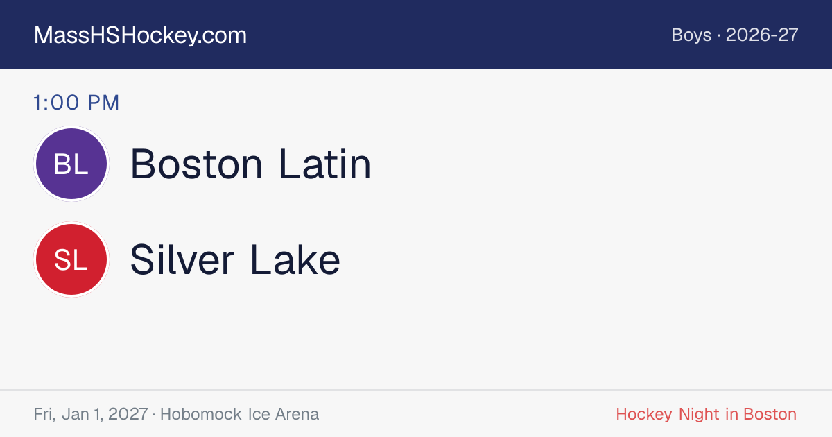 Boston Latin at Silver Lake score card