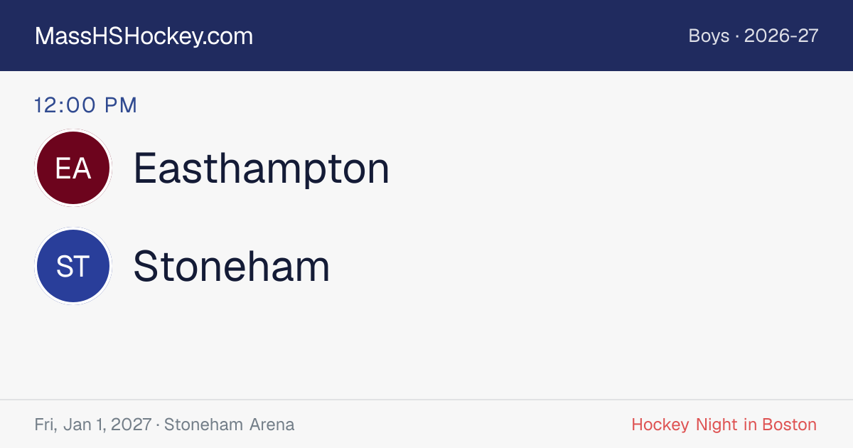 Easthampton at Stoneham score card