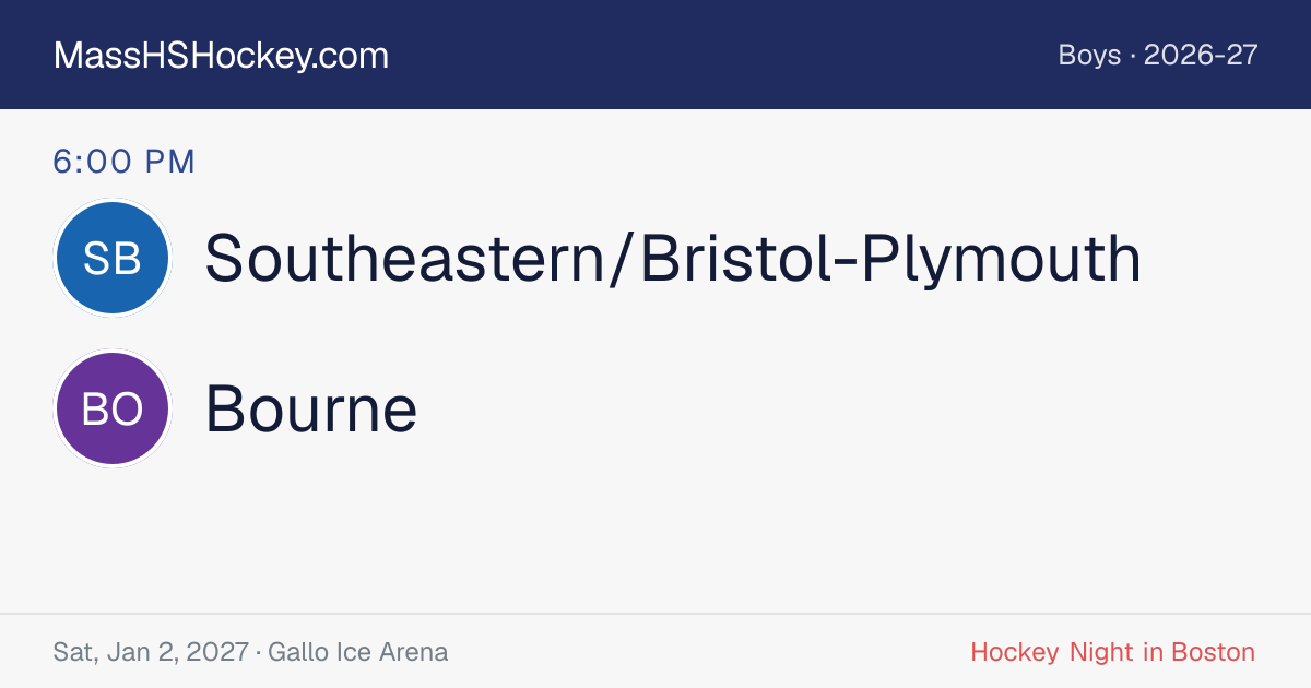 Southeastern/Bristol-Plymouth at Bourne score card