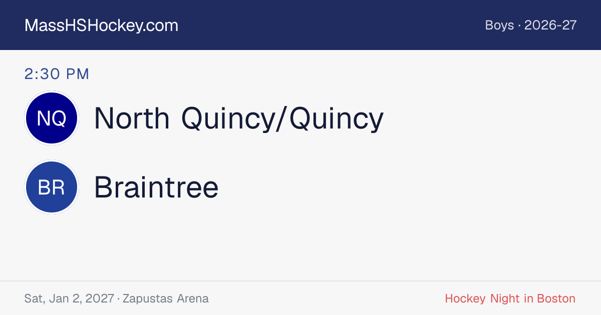 North Quincy/Quincy at Braintree score card