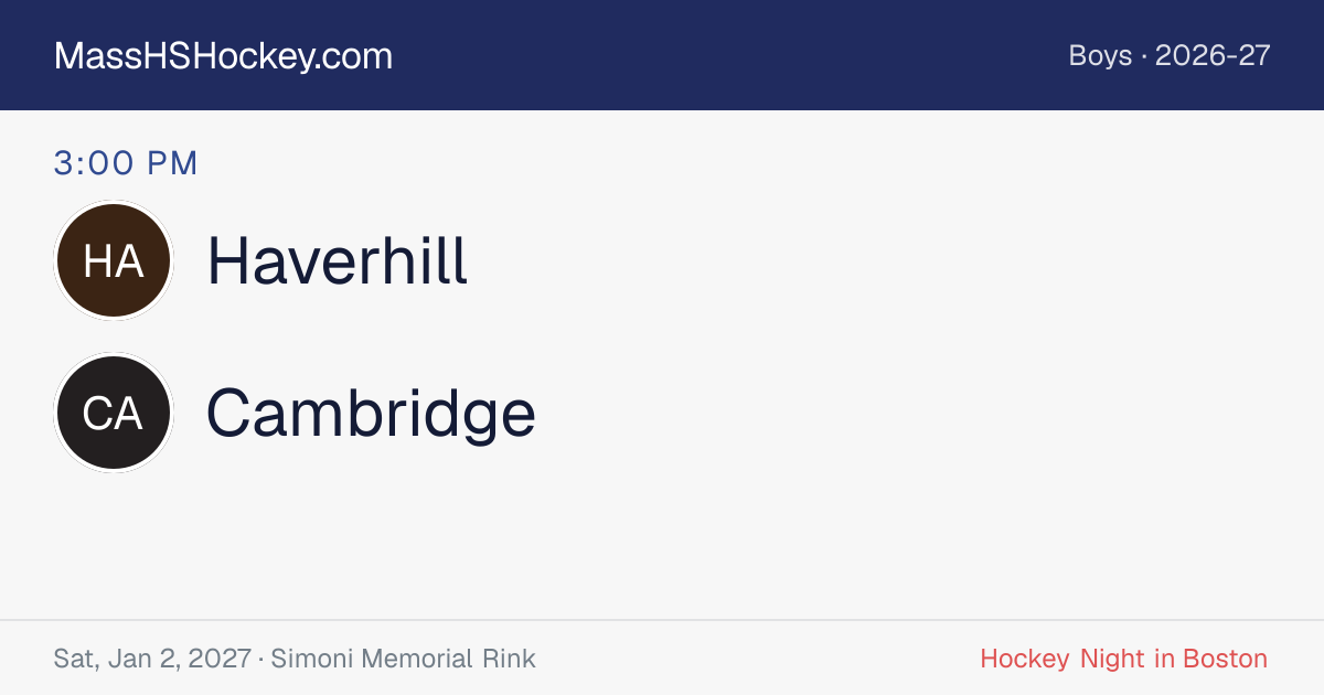 Haverhill at Cambridge score card