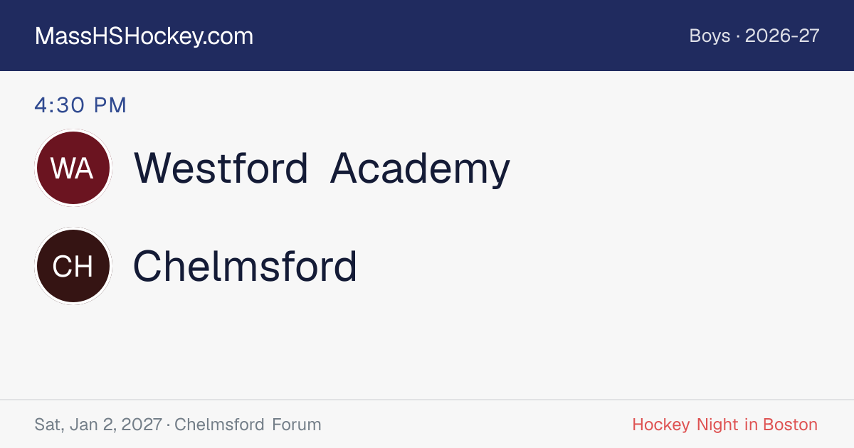 Westford Academy at Chelmsford score card