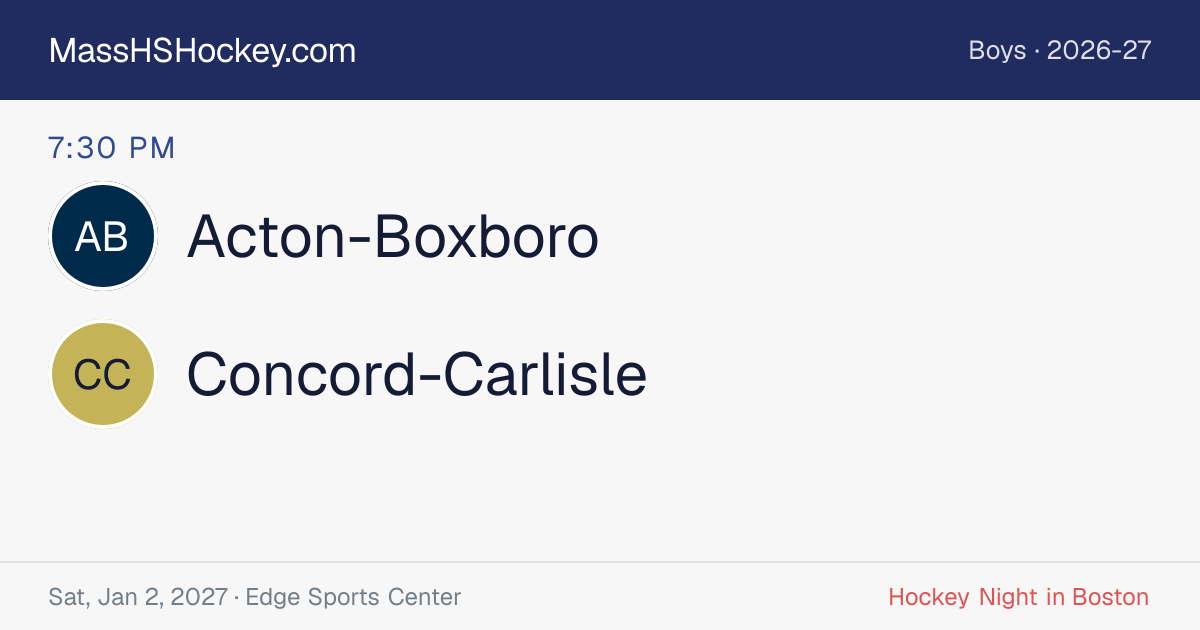 Acton-Boxboro at Concord-Carlisle score card