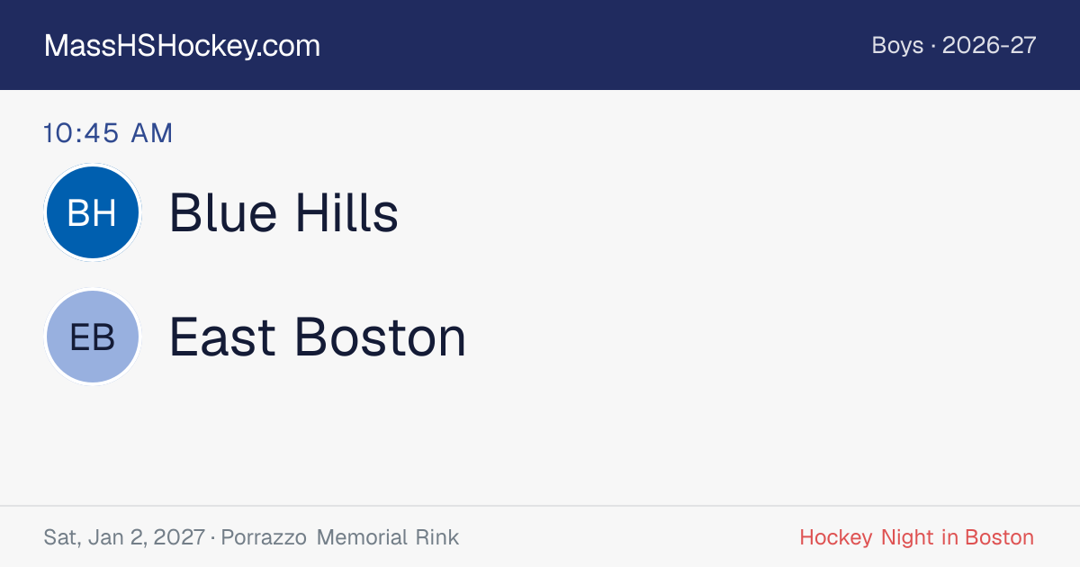Blue Hills at East Boston score card