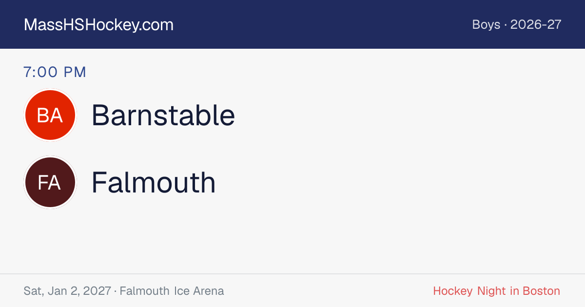 Barnstable at Falmouth score card