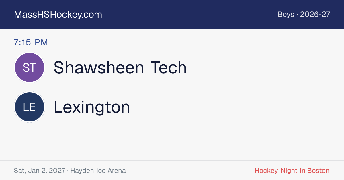 Shawsheen Tech at Lexington score card