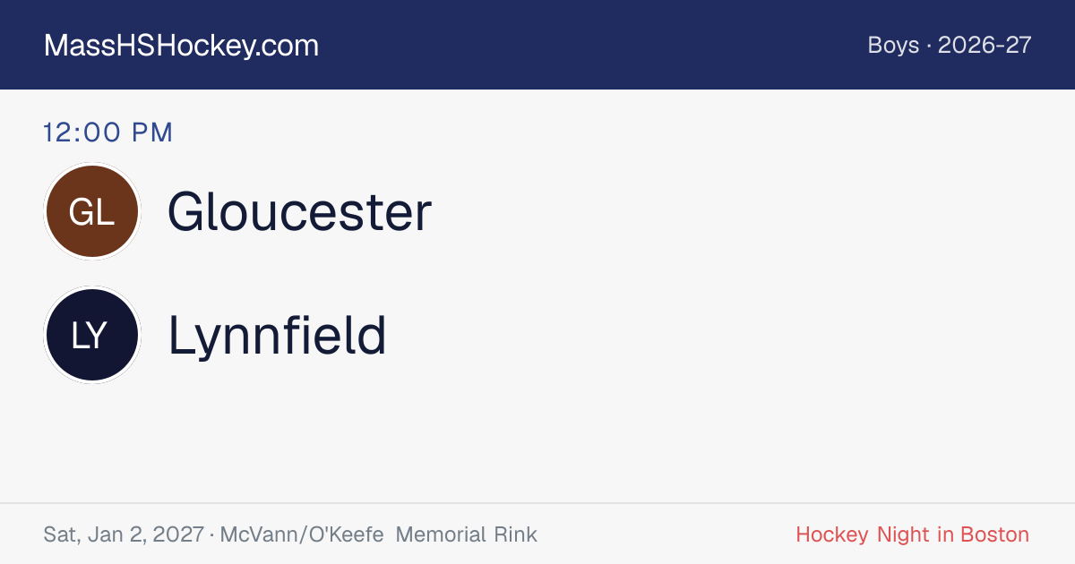 Gloucester at Lynnfield score card