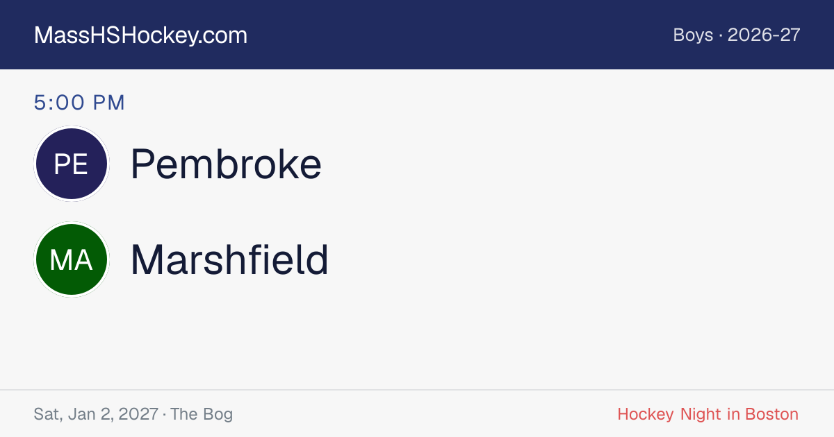 Pembroke at Marshfield score card