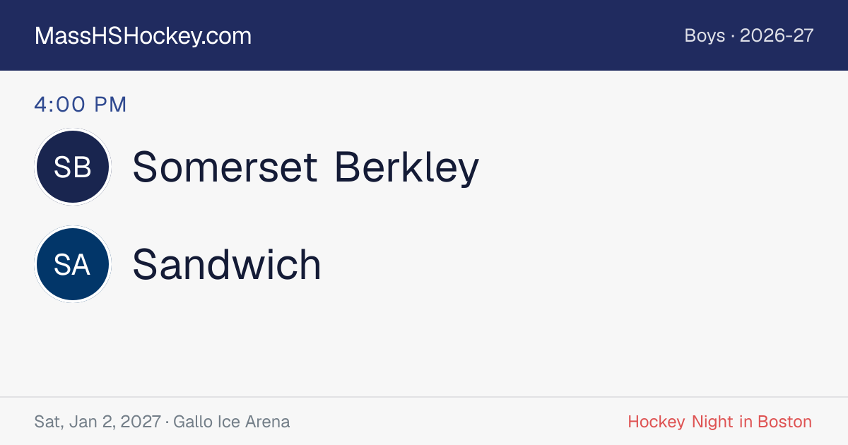 Somerset Berkley at Sandwich score card