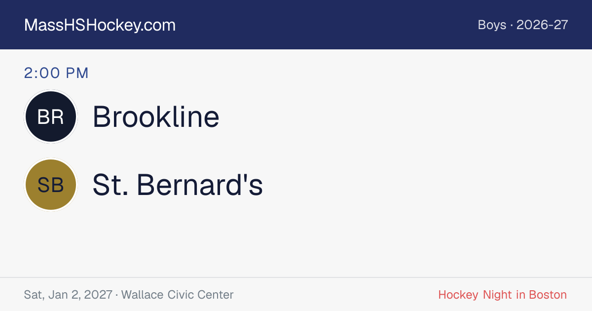 Brookline at St. Bernard's score card