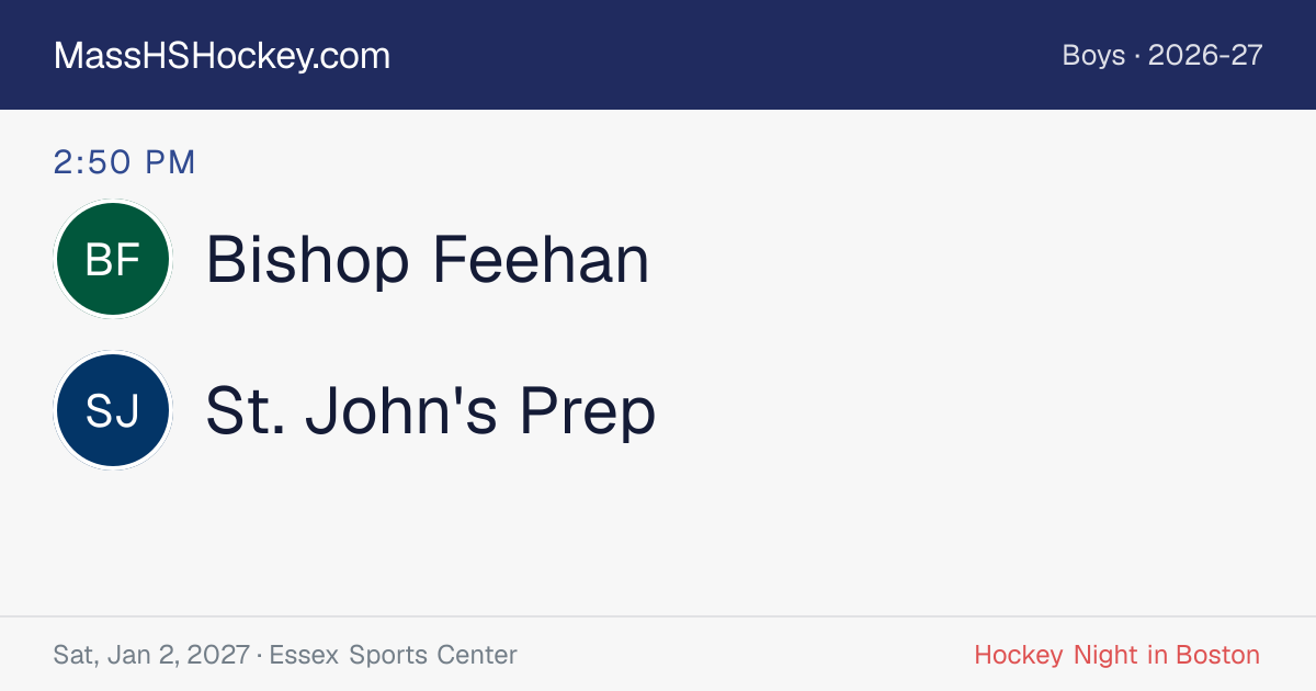 Bishop Feehan at St. John's Prep score card