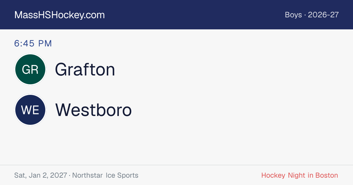 Grafton at Westboro score card