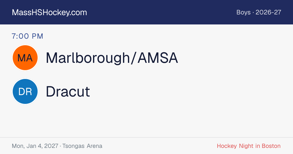 Marlborough/AMSA at Dracut score card