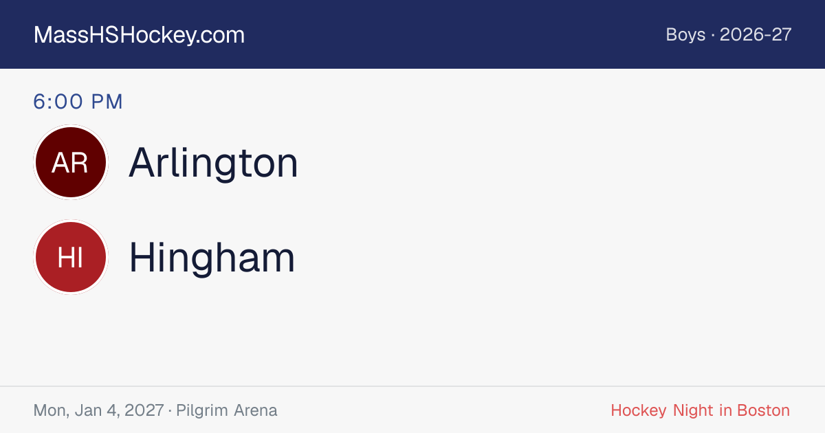 Arlington at Hingham score card