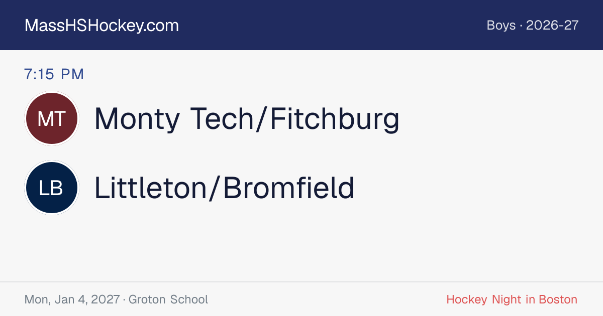 Monty Tech/Fitchburg at Littleton/Bromfield score card