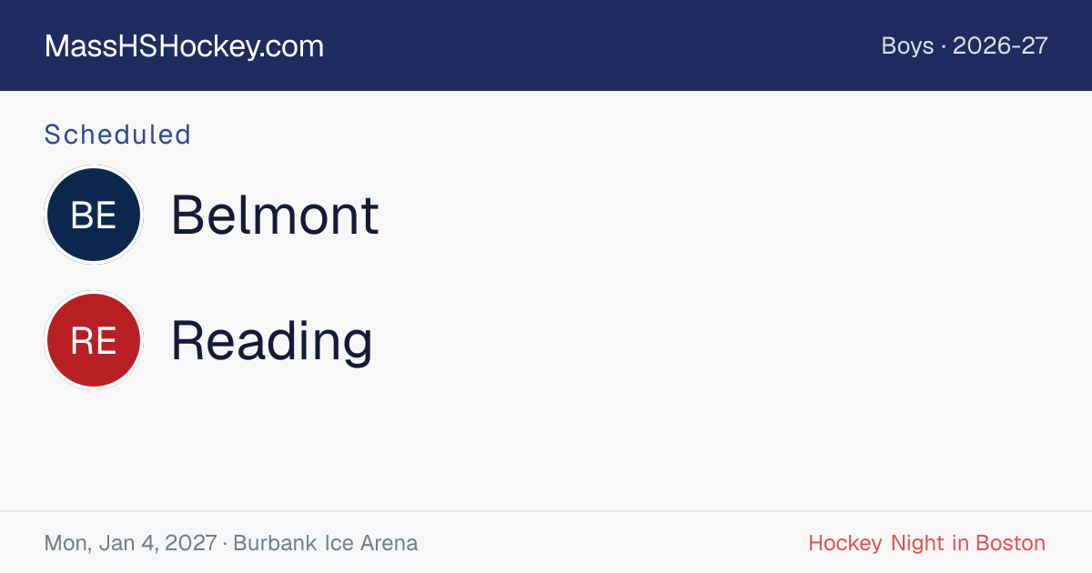 Belmont at Reading score card