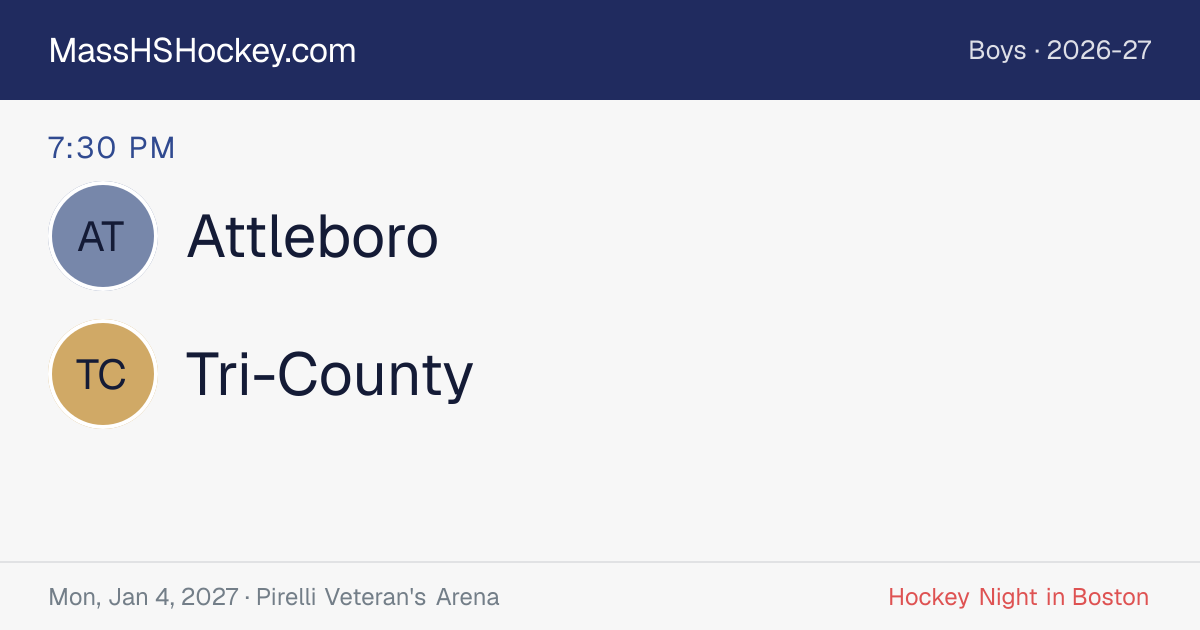 Attleboro at Tri-County score card
